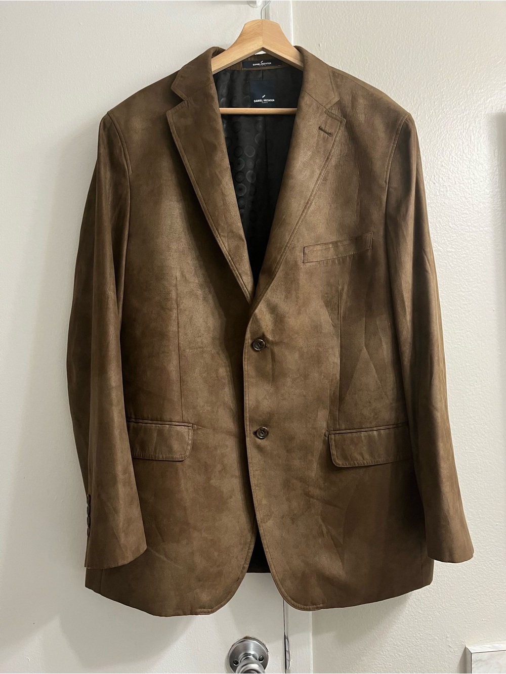 Daniel Hechter Brown Suede Two-Button Blazer 44 tall